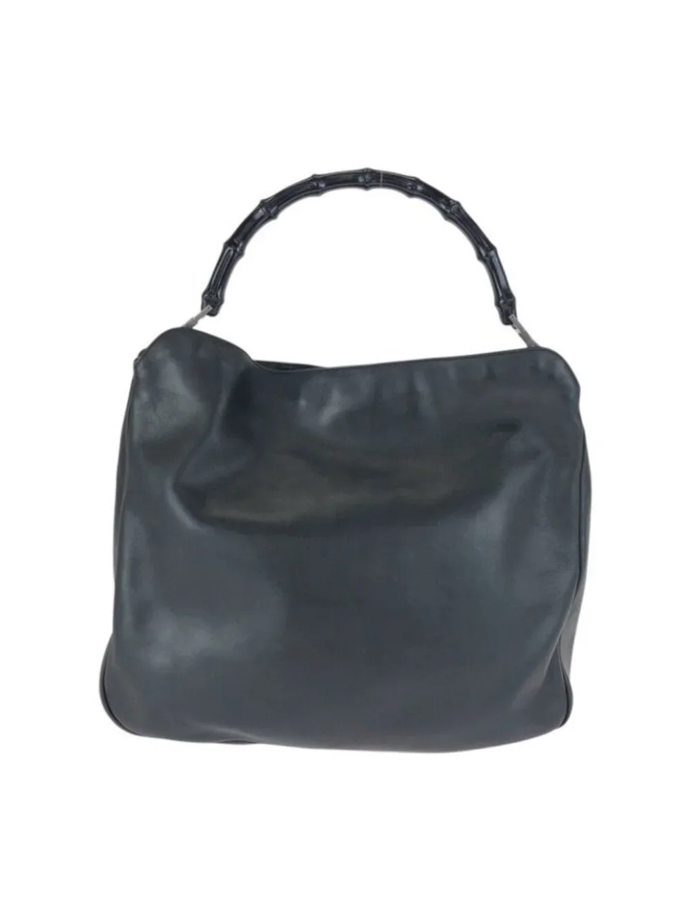 Gucci Bamboo Black Gunmetal Leather 001 Shoulder Bag - Picture 2 of 9